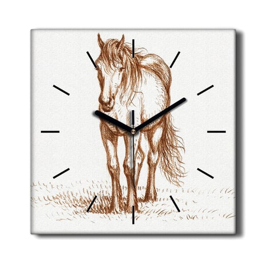 Wiszący zegar na płótnie obraz Zwierzę koń 30x30, Coloray Coloray