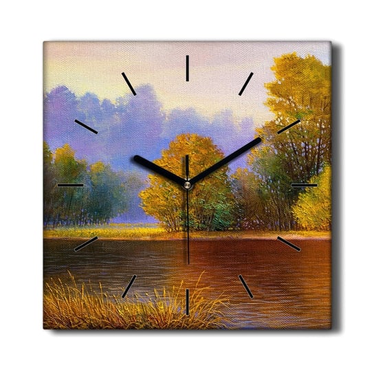 Wiszący zegar na płótnie Rzeka przyroda 30x30 cm, Coloray Coloray