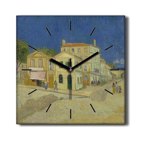 Wiszący zegar na płótnie Żółte domy Van Gogh 30x30, Coloray Coloray