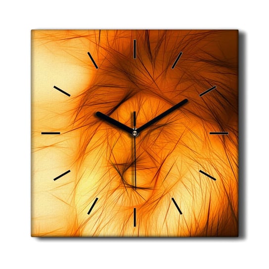 Wiszący zegar na płótnie Zwierzę kot lew 30x30 cm, Coloray Coloray