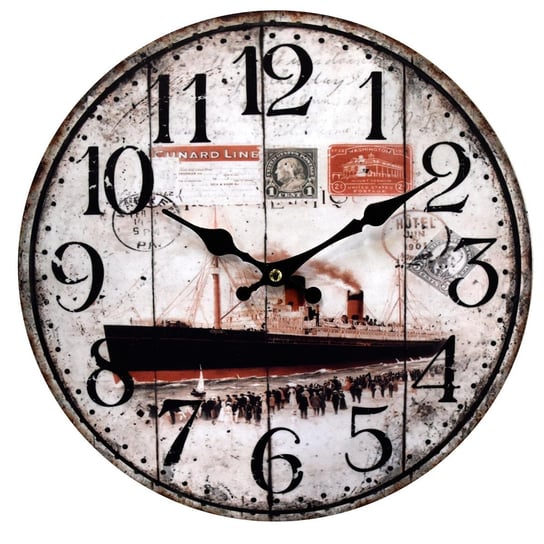 Wiszący zegar ze statkiem Naklo Ø34 cm Duwen