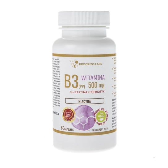 Witamina B3 (PP) 500 mg + Inulina PROGRESS LABS, Suplement diety, 60 kaps. Progress Labs
