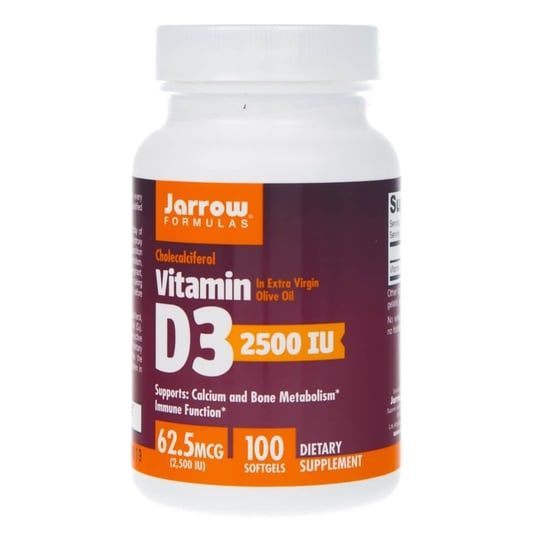 Witamina D3 2500 IU JARROW FORMULAS,  Suplement diety, 100 kaps. Jarrow Formulas