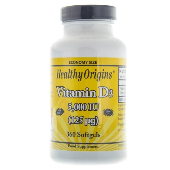 Witamina D3 5000 IU HEALTHY ORIGINS, 3Suplement diety, 60 kaps. Healthy Origins