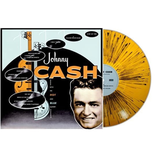 With His Hot And Blue Guitar (Orange/Black Splatter) Cash Johnny