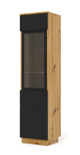 Witryna AURA 1DS uniwersalna dąb artisan / czarny mat BIM Furniture