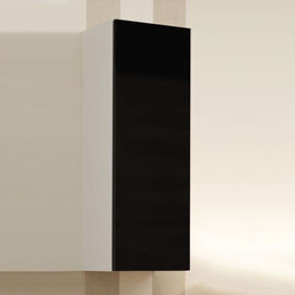 Witryna krótka pełna Vilalba, biało-czarna, 90x30x35 cm High Glossy Furniture