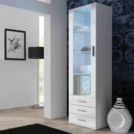 Witryna Simple, biała, 60x41x192 cm High Glossy Furniture