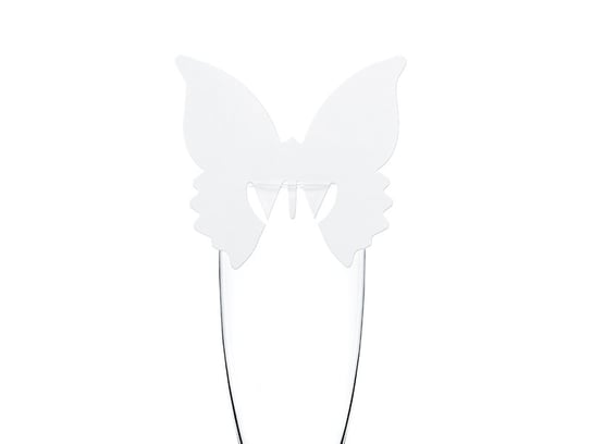 Wizytówki na kieliszki, Motyl, 7,5 x 8 cm, 10 sztuk PartyDeco
