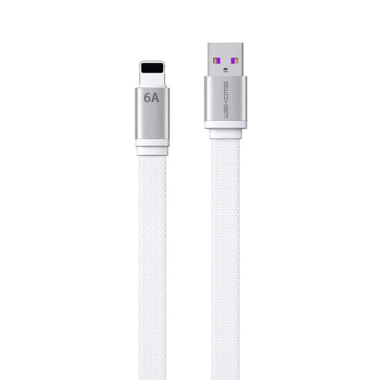 WK Design King Kong 2nd Gen series płaski kabel USB - Lightning do szybkiego ładowania / transmisji danych 6A 1,3m biały (WDC-156i) Inna marka