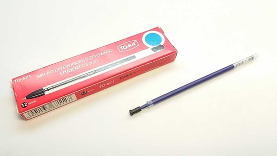 Wkład do długopisu żelowego 0.5 mm TO-671 STUDENT TOMA niebieski Toma