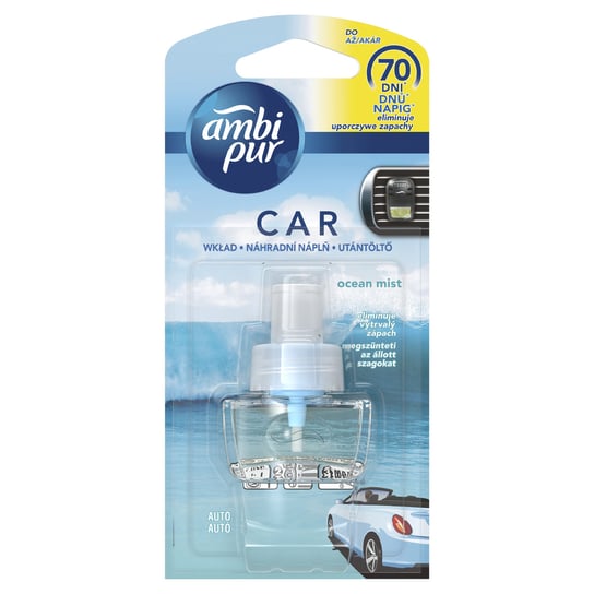 Wkład do dświeżacza powietrza do samochodu, Car Aqua AMBI PUR, 7 ml Ambi Pur