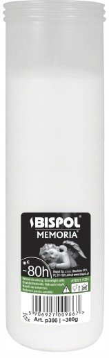 Wkład do zniczy parafinowy BISPOL P300 80H 1szt. Bispol