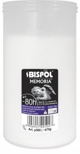 Wkład do zniczy parafinowy BISPOL P500 80H 1szt. Bispol