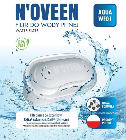 Wkład filtrujący NOVEEN Aqua WF01, biały, 9,7x6,7x5,5 cm N'oveen