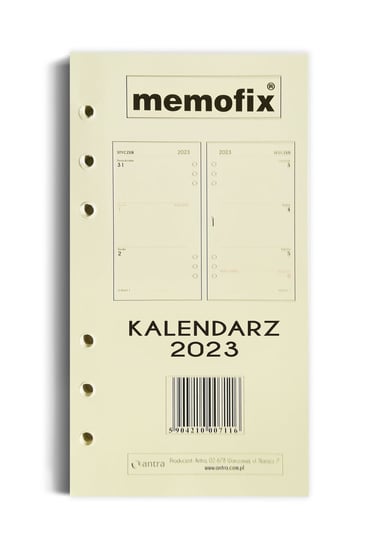 Wkład kalendarzowy 2023 Memofix B6 TDW Antra Ryszard Polubiec