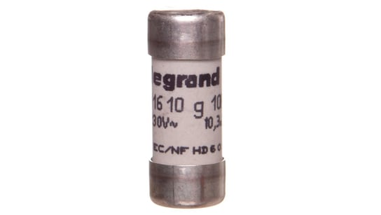 Wkładka bezpiecznikowa cylindryczna 10,3x25,8mm 10A 230V 011610 Legrand
