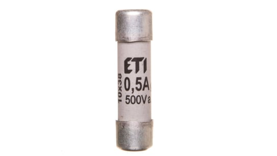 Wkładka bezpiecznikowa cylindryczna 10x38mm 0,5A gG 500V CH10 002620017 ETI-POLAM