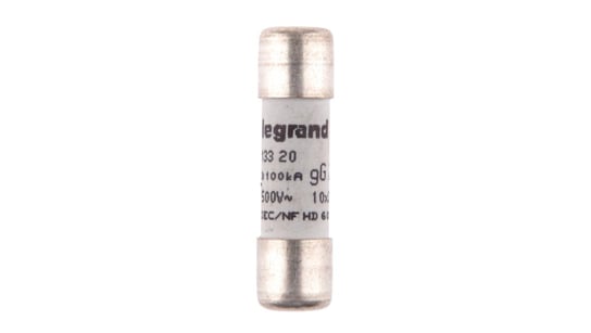 Wkładka bezpiecznikowa cylindryczna 10x38mm 20A gL 500V HPC 013320 Legrand
