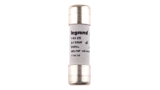 Wkładka bezpiecznikowa cylindryczna 14x51mm 25A gL 500V HPC 014325 Legrand