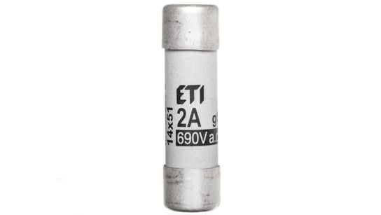 Wkładka bezpiecznikowa cylindryczna 14x51mm 2A gG 690V CH14 002630001 ETI-POLAM