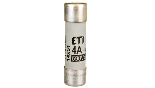 Wkładka bezpiecznikowa cylindryczna 14x51mm 4A gG 690V CH14 002630003 ETI-POLAM
