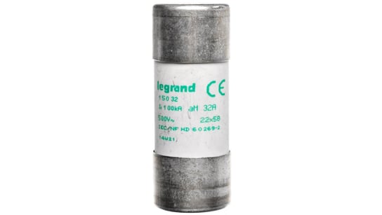 Wkładka bezpiecznikowa cylindryczna 22x58mm 32A aM 500V HPC 015032 Legrand