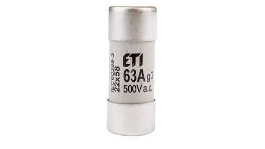 Wkładka bezpiecznikowa cylindryczna 22x58mm 63A gG 500V CH22 002640021 ETI-POLAM