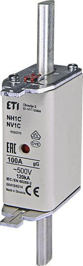 Wkładka topikowa przemysłowa zwłoczna KOMBI NH1C gG 100A/500V ETI