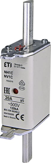 Wkładka topikowa przemysłowa zwłoczna KOMBI NH1C gG 20A/500V ETI