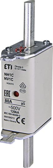 Wkładka topikowa przemysłowa zwłoczna KOMBI NH1C gG 80A/500V ETI