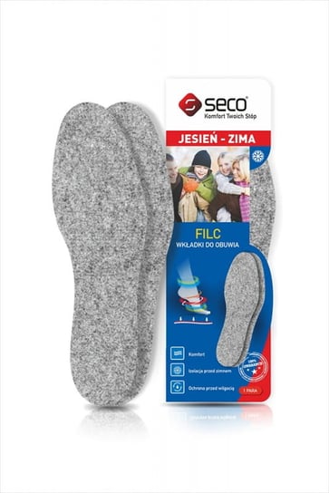 Wkładki do butów filcowe 7 mm zimowe ocieplające [ROZMIAR:: 36/38] SECO