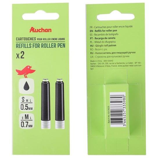 Wkłady Czarne 0,5 0,7 Mm Auchan Auchan