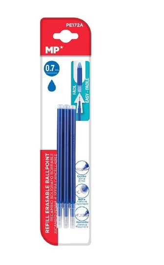 Wkłady Do Długopisu Ścieralnego Mp 3 Szt. 0,7Mm - Niebieski Inna marka