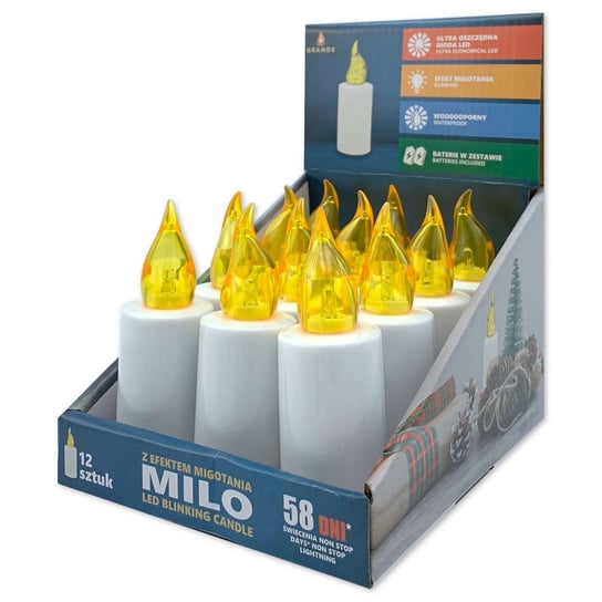Wkłady Do Zniczy Led Grande Milo 12 Sztuk Żółte Inna marka