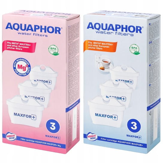 Wkłady filtrujące Aquaphor Maxfor+ 3 szt. i Maxfor+ Mg 3 szt. AQUAPHOR