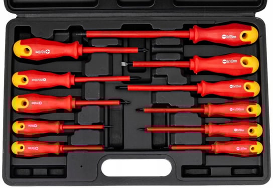 WKRĘTAKI ŚRUBOKRĘTY IZOLOWANE 12 ELEMENTÓW DLA ELEKTRYKA ZESTAW ...
