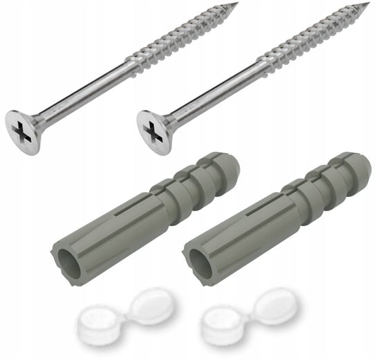 Wkręty 4,5x60 mm + Kołek Rozporowy 8x40 mm + Zatyczki Białe Zestaw 2 szt. Stalflex