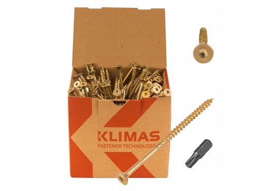 Wkręty Ciesielskie Do Drewna 5X90 Torx 200 Szt+Bit KLIMAS