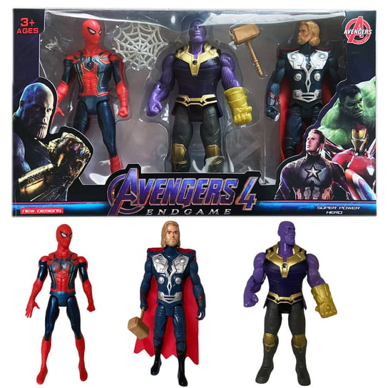 WKS, AVENGERS 4 Duży Zestaw Figurek Spiderman Thanos WKS