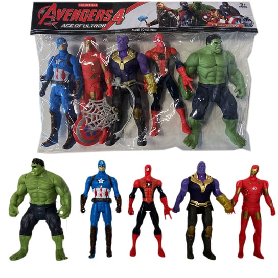 WKS, AVENGERS Duży Zestaw Figurek 5szt + akcesoria WKS