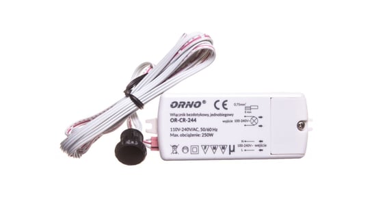 Włącznik bezdotykowy jednobiegowy 250W 110-240V IP20 biały OR-CR-244 Orno Polska