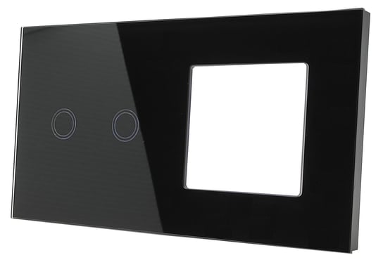 WŁĄCZNIK ŚWIATŁA GNIAZDO GNIAZDKO PANEL CZARNY 2+1 Baron