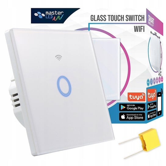 Włącznik Szklany Dotykowy Wifi Smart House Biały Smart-Home