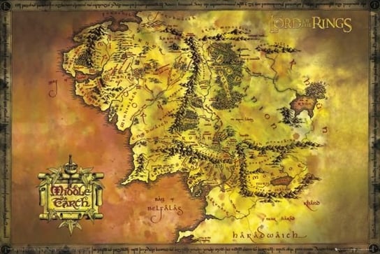 Władca Pierścieni Mapa - plakat 91,5x61 cm The Lord of The Rings