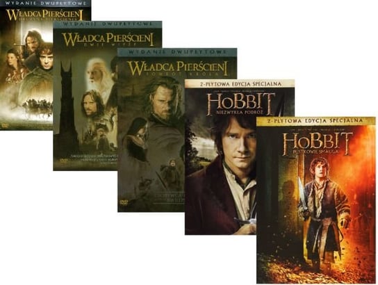 Władca Pierścieni Trylogia + Hobbit: Niezwykła Podróż / Pustkowie Smauga Pakiet Jackson Peter