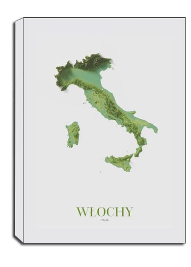 Włochy, Mapa - Obraz Na Płótnie 20X30 Cm Galeria Plakatu