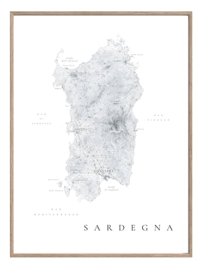 Włochy Sardynia / Plakat Mapa Mapsbyp Mapsbyp