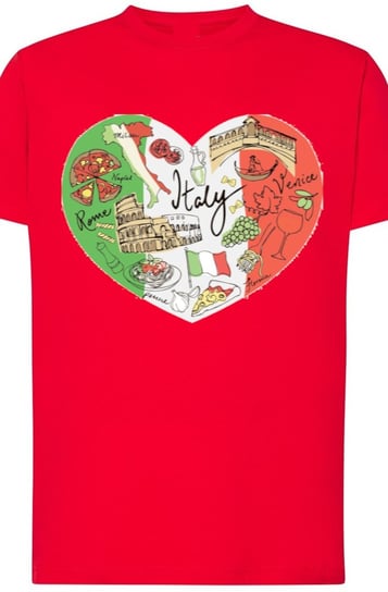 Włochy Serce Męski T-Shirt ##_nadruk Rozm.M Inna marka