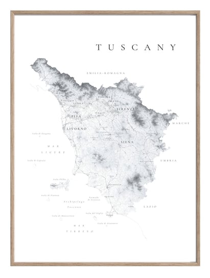 Włochy Toskania / Mapa Plakat Mapsbyp Mapsbyp